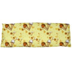 Funny Sunny Ice Cream Cone Cornet Yellow Pattern  Body Pillow Case (dakimakura) by yoursparklingshop