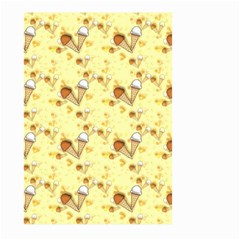 Funny Sunny Ice Cream Cone Cornet Yellow Pattern  Large Garden Flag (two Sides) by yoursparklingshop