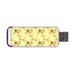 Funny Sunny Ice Cream Cone Cornet Yellow Pattern  Portable Usb Flash (one Side) by yoursparklingshop