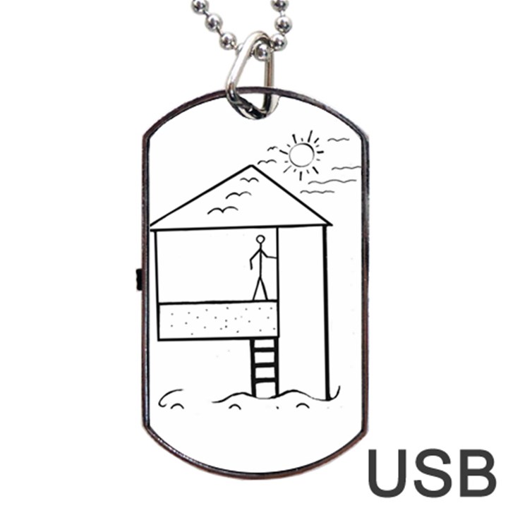 Drawing Dog Tag USB Flash (Two Sides)