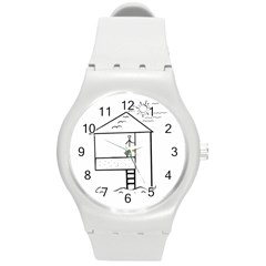 Drawing Round Plastic Sport Watch (m) by ValentinaDesign