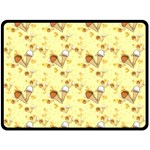 Funny Sunny Ice Cream Cone Cornet Yellow Pattern  Double Sided Fleece Blanket (Large)  80 x60  Blanket Front