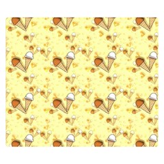 Funny Sunny Ice Cream Cone Cornet Yellow Pattern  Double Sided Flano Blanket (small)  by yoursparklingshop