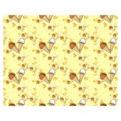 Funny Sunny Ice Cream Cone Cornet Yellow Pattern  Double Sided Flano Blanket (medium)  by yoursparklingshop