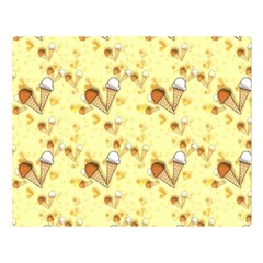 Funny Sunny Ice Cream Cone Cornet Yellow Pattern  Double Sided Flano Blanket (large)  by yoursparklingshop