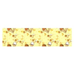 Funny Sunny Ice Cream Cone Cornet Yellow Pattern  Satin Scarf (oblong) by yoursparklingshop