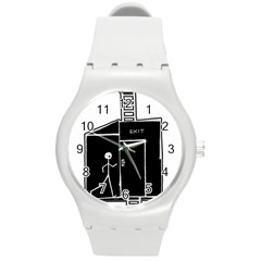 Drawing Round Plastic Sport Watch (m)