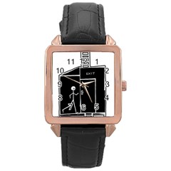 Drawing Rose Gold Leather Watch  by ValentinaDesign