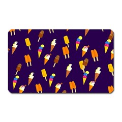 Ice Cream Cone Cornet Blue Summer Season Food Funny Pattern Magnet (rectangular) by yoursparklingshop