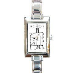 Drawing Rectangle Italian Charm Watch