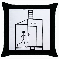 Drawing Throw Pillow Case (black)