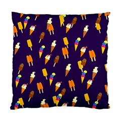 Ice Cream Cone Cornet Blue Summer Season Food Funny Pattern Standard Cushion Case (two Sides) by yoursparklingshop