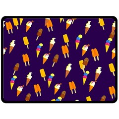 Ice Cream Cone Cornet Blue Summer Season Food Funny Pattern Fleece Blanket (large)  by yoursparklingshop