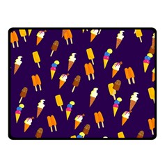 Ice Cream Cone Cornet Blue Summer Season Food Funny Pattern Double Sided Fleece Blanket (small)  by yoursparklingshop