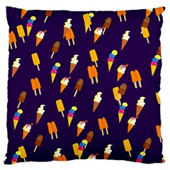 Ice Cream Cone Cornet Blue Summer Season Food Funny Pattern Standard Flano Cushion Case (one Side) by yoursparklingshop