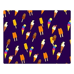 Ice Cream Cone Cornet Blue Summer Season Food Funny Pattern Double Sided Flano Blanket (large)  by yoursparklingshop