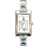 Drawing Rectangle Italian Charm Watch Front