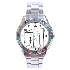 Drawing Stainless Steel Analogue Watch by ValentinaDesign