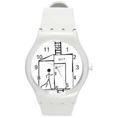 Drawing Round Plastic Sport Watch (m)