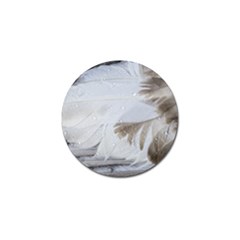 Feather Brown Gray White Natural Photography Elegant Golf Ball Marker by yoursparklingshop