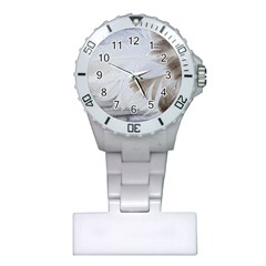 Feather Brown Gray White Natural Photography Elegant Plastic Nurses Watch by yoursparklingshop