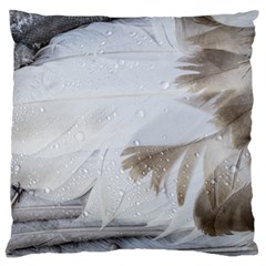 Feather Brown Gray White Natural Photography Elegant Standard Flano Cushion Case (two Sides)