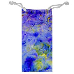 Abstract Blue Texture Pattern Jewelry Bag by Simbadda