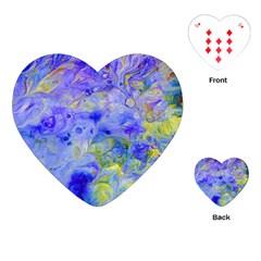 Abstract Blue Texture Pattern Playing Cards (heart)  by Simbadda