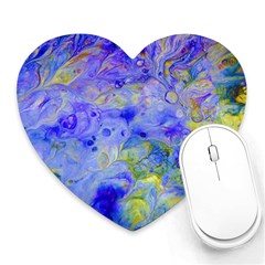 Abstract Blue Texture Pattern Heart Mousepads by Simbadda