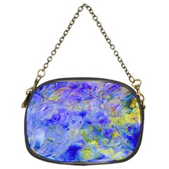 Abstract Blue Texture Pattern Chain Purses (two Sides)  by Simbadda