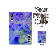 Abstract Blue Texture Pattern Playing Cards 54 (mini)  by Simbadda