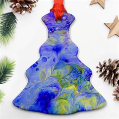 Abstract Blue Texture Pattern Ornament (christmas Tree)  by Simbadda