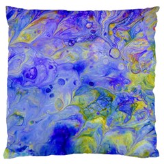 Abstract Blue Texture Pattern Large Cushion Case (two Sides) by Simbadda