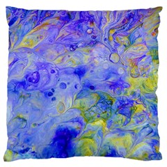 Abstract Blue Texture Pattern Large Flano Cushion Case (two Sides)