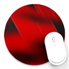 Red Black Abstract Round Mousepads by Simbadda