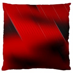 Red Black Abstract Large Flano Cushion Case (one Side) by Simbadda