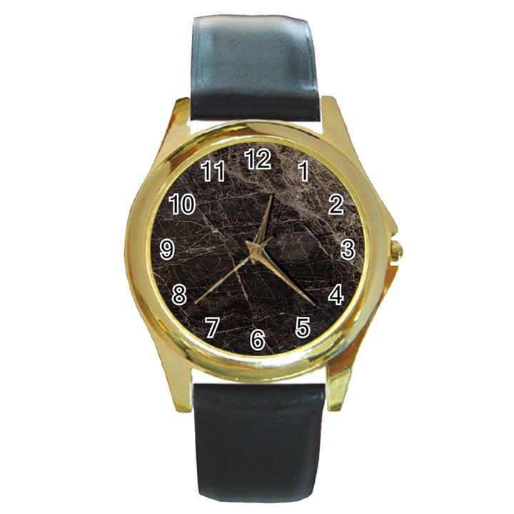 Marble Tiles Rock Stone Statues Round Gold Metal Watch