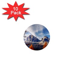 Dolomites Mountains Italy Alpine 1  Mini Buttons (10 Pack)  by Simbadda