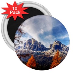 Dolomites Mountains Italy Alpine 3  Magnets (10 Pack)  by Simbadda