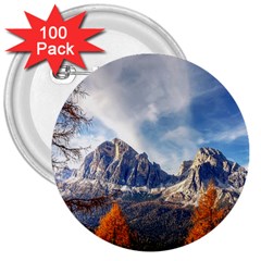 Dolomites Mountains Italy Alpine 3  Buttons (100 Pack)  by Simbadda