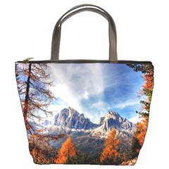 Dolomites Mountains Italy Alpine Bucket Bags by Simbadda