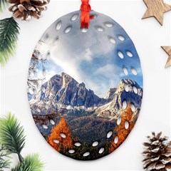 Dolomites Mountains Italy Alpine Ornament (oval Filigree) by Simbadda