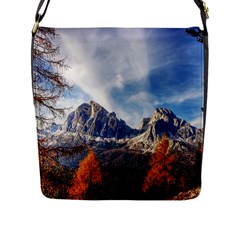 Dolomites Mountains Italy Alpine Flap Messenger Bag (l)  by Simbadda