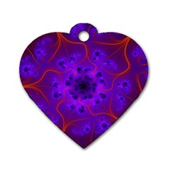 Fractal Mandelbrot Dog Tag Heart (One Side)