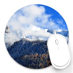 Mountains Alpine Nature Dolomites Round Mousepads by Simbadda