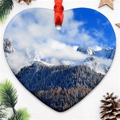 Mountains Alpine Nature Dolomites Ornament (heart) by Simbadda