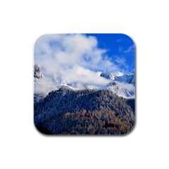 Mountains Alpine Nature Dolomites Rubber Square Coaster (4 Pack)  by Simbadda