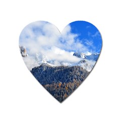 Mountains Alpine Nature Dolomites Heart Magnet by Simbadda