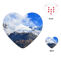 Mountains Alpine Nature Dolomites Playing Cards (heart)  by Simbadda