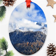 Mountains Alpine Nature Dolomites Oval Ornament (two Sides) by Simbadda